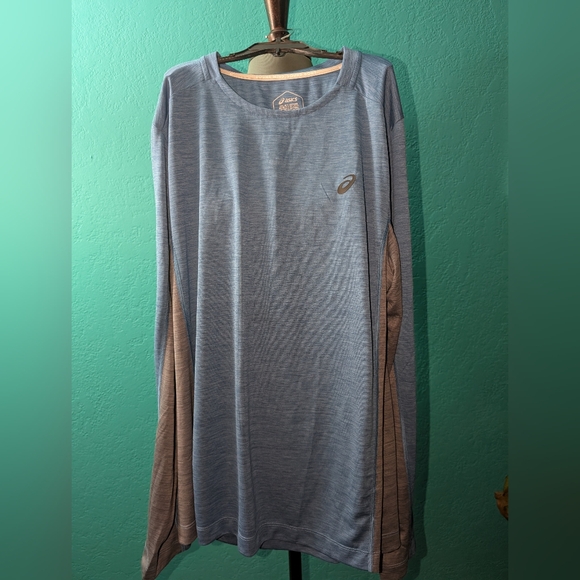 Asics Blue and Gray Men's Shirt - Picture 1 of 6